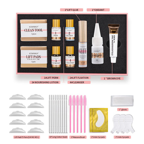 Kit de teinture pour cils et sourcils ICONSING - Rehaussement de cils et lamination des sourcils - Outils de maquillage