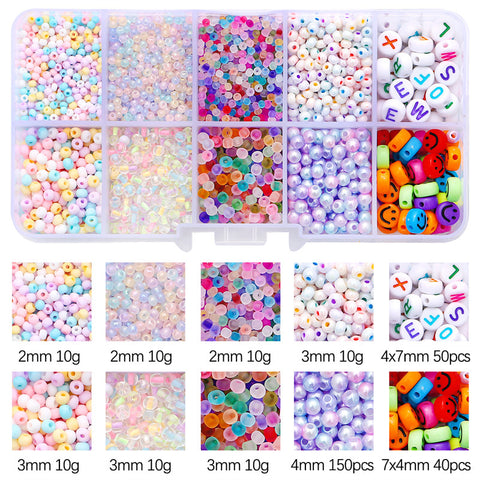 Perles de verre faites à la main avec paillettes de la même couleur