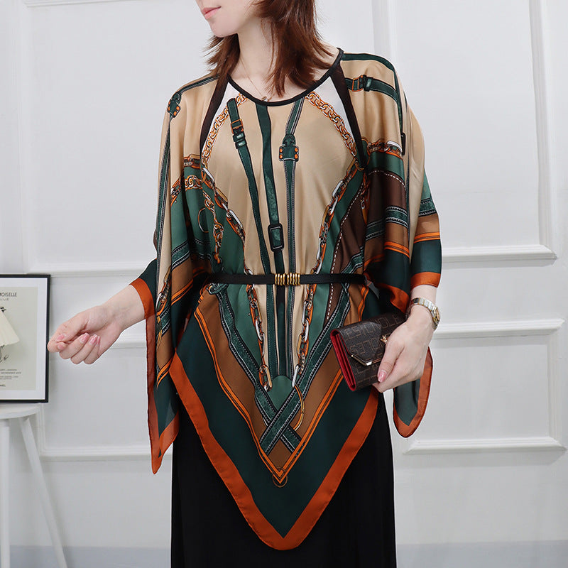 Artificial Silk Pullover Sunscreen Scarf Shawl - Fashionner