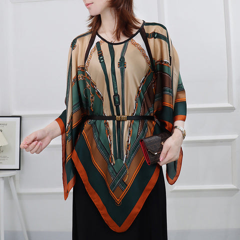 Artificial Silk Pullover Sunscreen Scarf Shawl - Fashionner