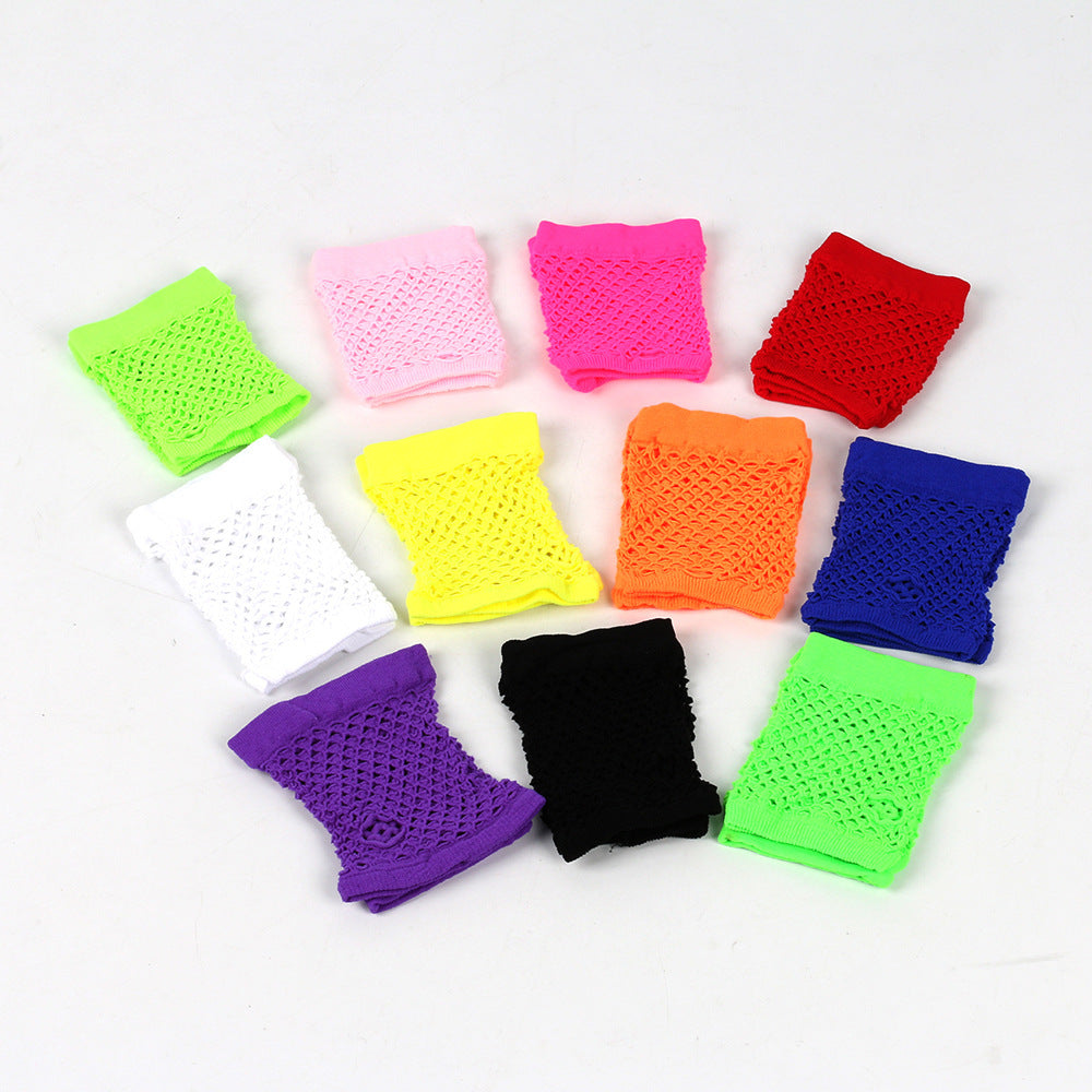 Retro Short Fishnet Mesh Gloves