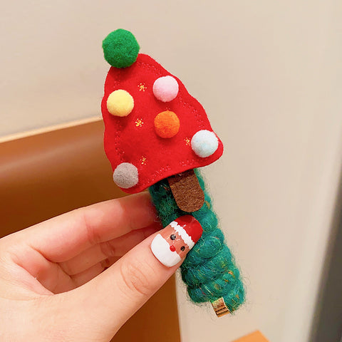 Jolies filles bande élastique en caoutchouc Noël enfants fil téléphonique cheveux spirale bobine festive habiller les accessoires de cheveux d'enfant coiffure