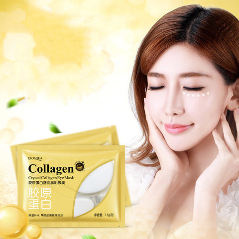 Masque oculaire apaisant en cristal de collagène coloré améliore les ridules