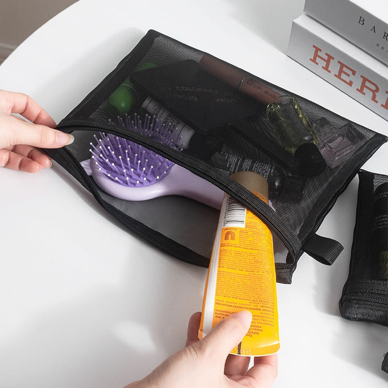 Transparent Mesh Cosmetics Storage Bag - Fashionner