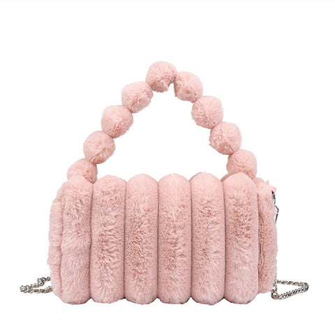 Stylish Pumpkin Plush Shoulder Bag