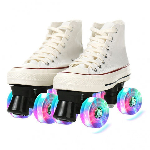 Patins à roulettes à quatre roues en toile pour hommes et femmes