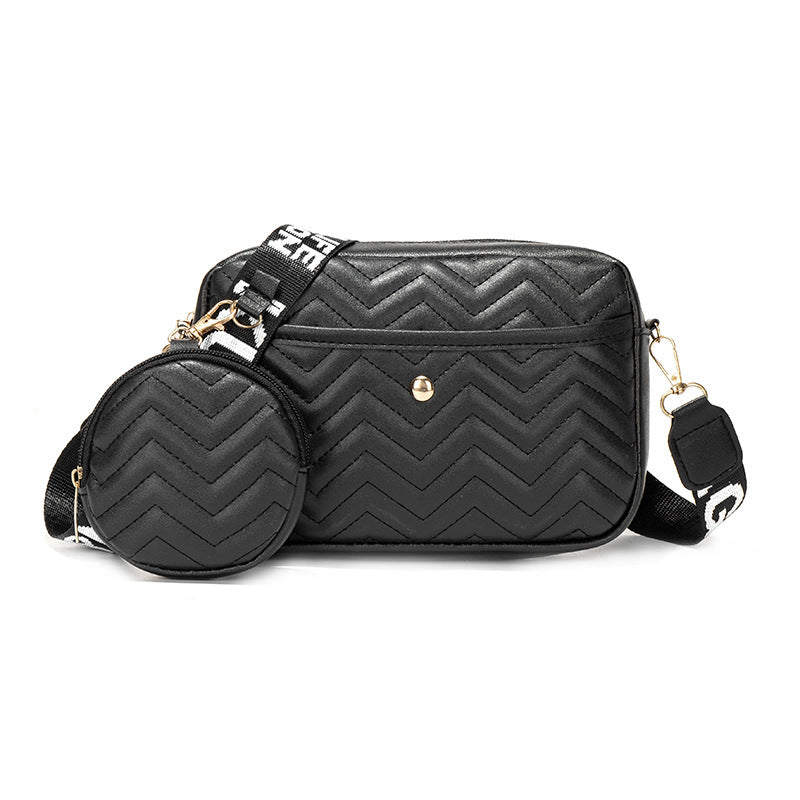 Wave Pattern Ribbon Cross Body Camera Bag - Fashionner