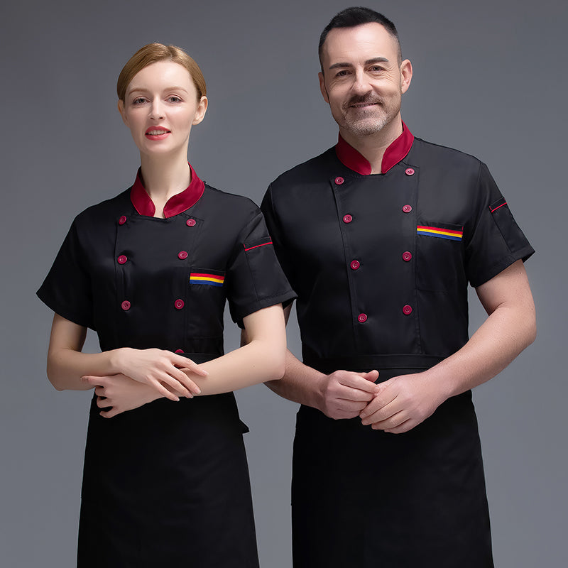 Salopette de Chef Manches Courtes Pour Hommes Et Femmes En Été
