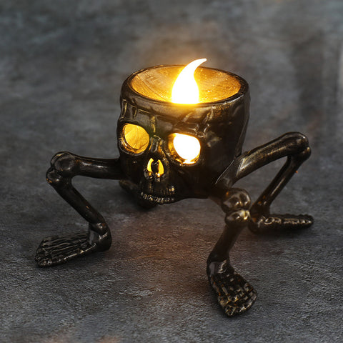 Lanterne crâne mains pour Halloween, accessoire de décoration d'ambiance, lanterne de nuit pied crâne, lanterne bougie Halloween.