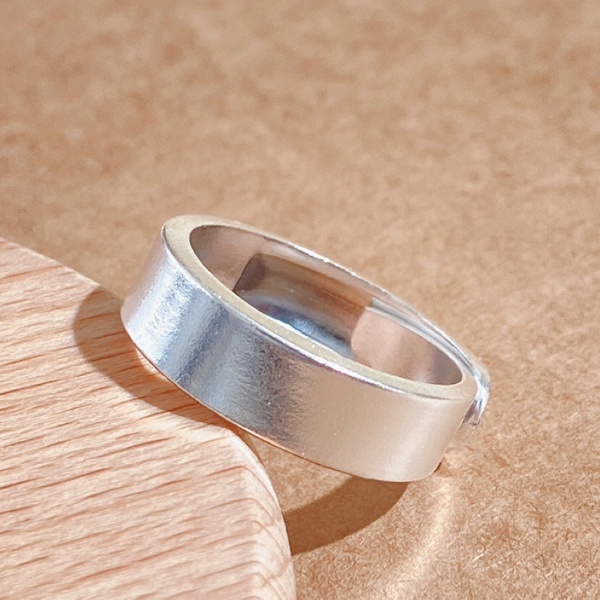 Buy 1Pcs 999 Sterling Silver Polished Band Statement Ring, Elegant Simple Style, Ideal For Birthdays & Holiday Gifts online at Fashionner.