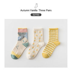 Cartoon Mid Tube Trendy Cotton Women's Socks - Fashionner