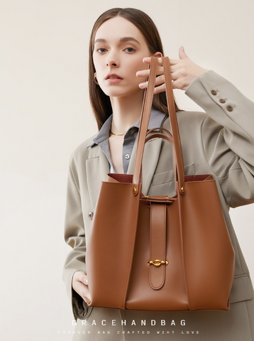 Cowhide Large Capacity Totes High-grade Women's Bag - Fashionner
