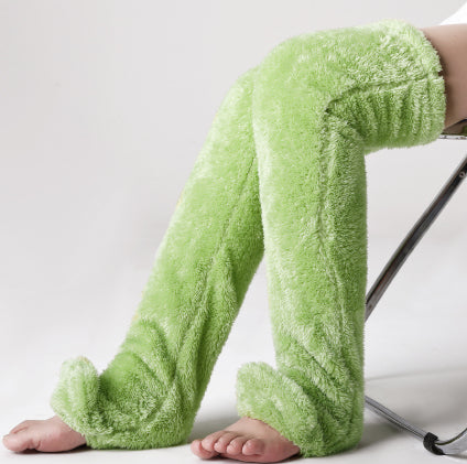 Buy Over Knee High Fuzzy Long Socks Winter Warm Cold Leg Knee Joint Cold-Proof Stockings Home Floor Sleeping Socks online at Fashionner.