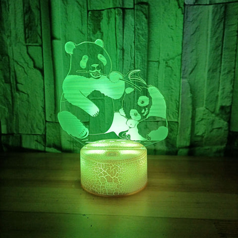 Lampe de nuit 3D panda ambiance créative tactile