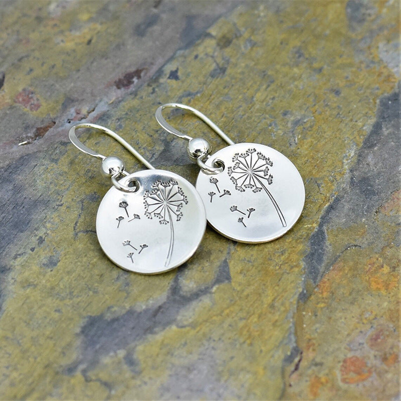 Buy Simple Retro Round Dandelion Earrings For Women online at Fashionner.