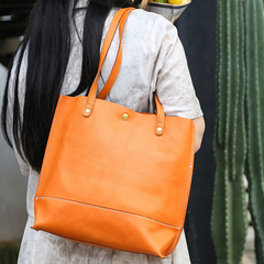 Top Layer Cowhide Handbag Korean Casual Large Capacity Women's Shoulder Bag - Fashionner