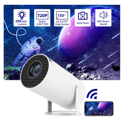 Mini projecteur portable, projecteur droit pour usage domestique, angle de projection de 180 degrés, mise au point automatique, projecteur vidéo domestique