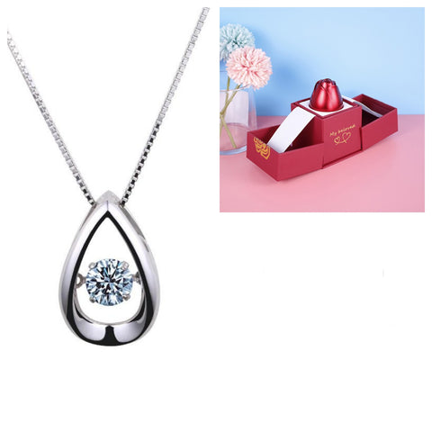 Hot Valentine's Day Gifts Metal Rose Jewelry Gift Box Necklace For Wedding Girlfriend Necklace Gifts - Fashionner