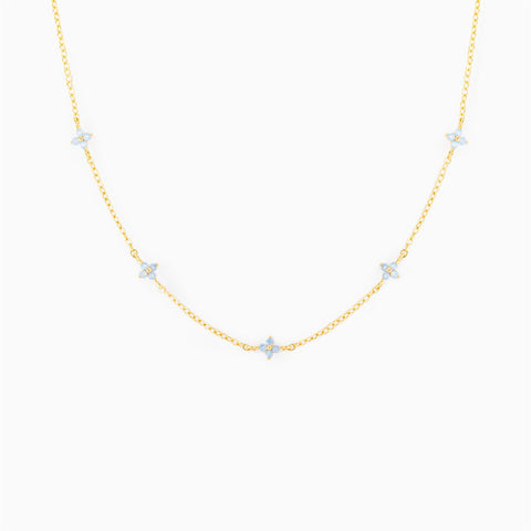 Ins Style Fashion Blue Flower Necklace Vacation Beach Travel Spring Summer Jewelry - Fashionner