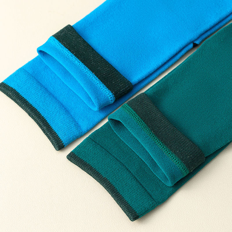 Women's Stitching Summer Thin Fashion Mid-calf Two-toe Socks - Fashionner