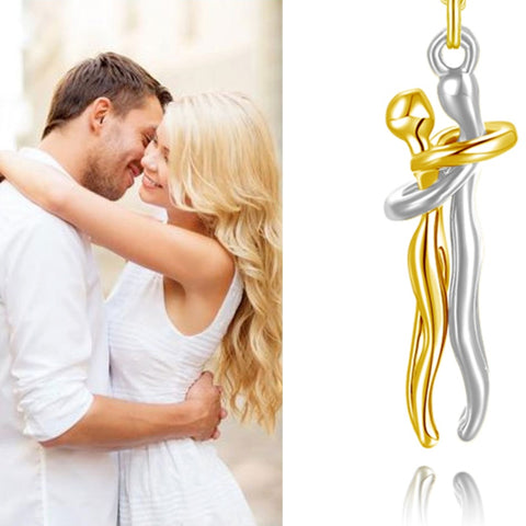 Collier Hot Sale Câlin Affectueux Collier Couple Anniversaire Saint-Valentin Cadeau Mode Punk Style Urbain Pendentif Collier