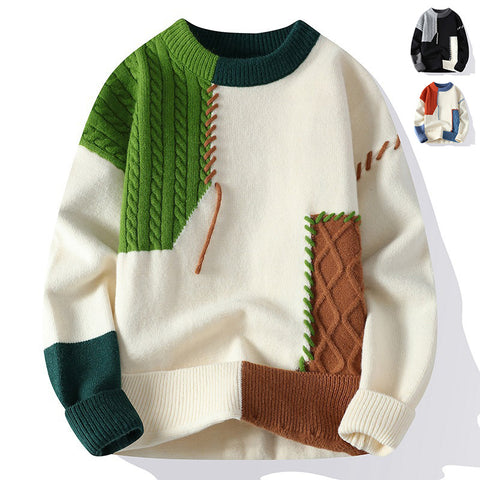 Pull colorblock Pull-over Hiver Mode Manche longue Vêtements pour hommes