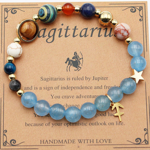 Bracelets Douze Constellations Pierres Naturelles Perles Huit Planètes