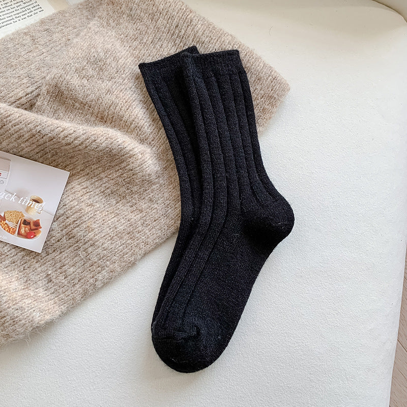 Solid Color Wool Socks Children - Fashionner
