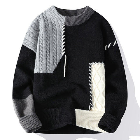 Pull colorblock Pull-over Hiver Mode Manche longue Vêtements pour hommes