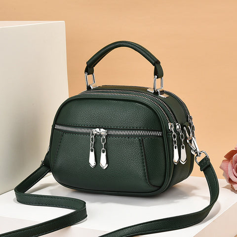 New Female Lady Versatile Large Capacity Lightweight Soft Leather Shoulder Bag - Fashionner