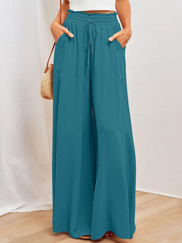 Womens Pants Wide Leg Loose Comfy Lounge Sweatpants With Pockets - Fashionner