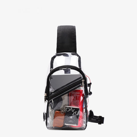 Sac de poitrine transparent étanche en PVC pour homme