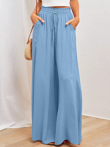 Womens Pants Wide Leg Loose Comfy Lounge Sweatpants With Pockets - Fashionner