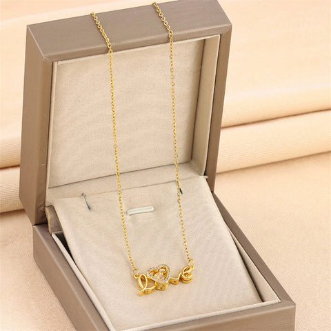 Valentines Day Gift New Titanium Steel Necklace Fashion New Love Smart Necklace Female Clavicle Chain Fashion Jewelry Woman - Fashionner