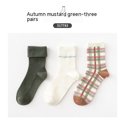 Cartoon Mid Tube Trendy Cotton Women's Socks - Fashionner