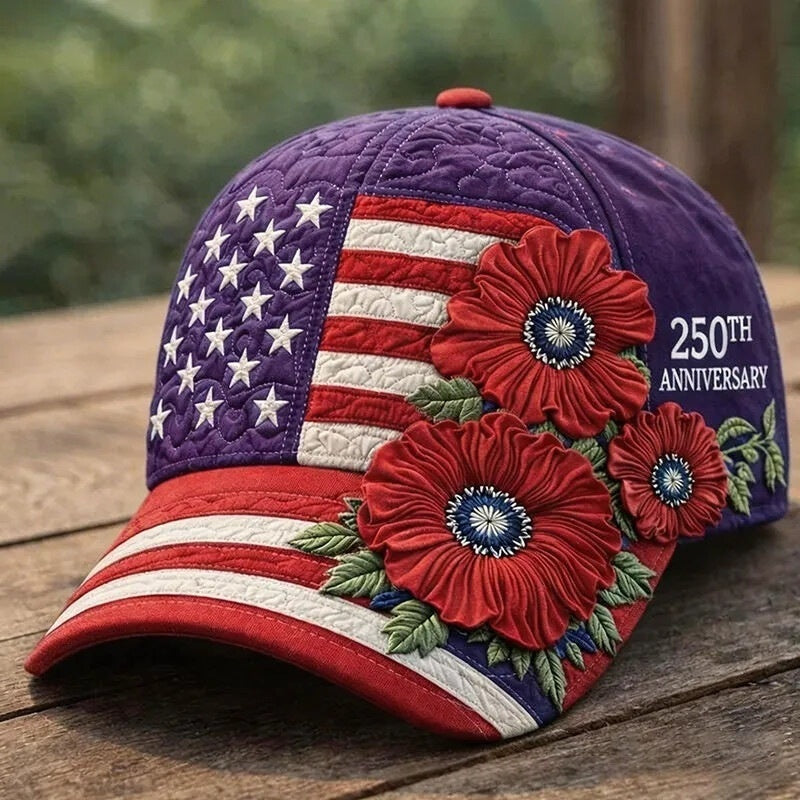 Buy America's 250th Anniversary Rose 3d Printed Baseball Cap For Daily Travel And Independence Day Celebration online at Fashionner.