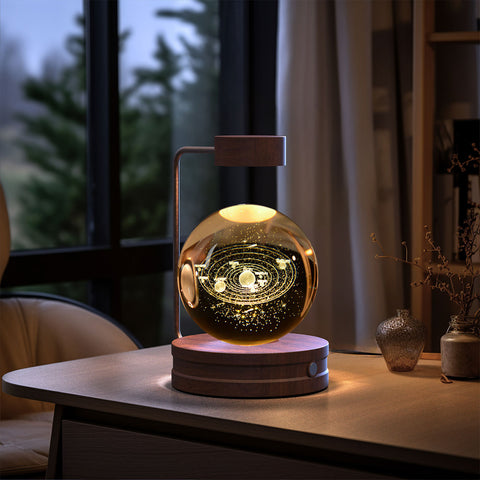 Veilleuse d'intérieur dinosaure cosmique boule de cristal, alimentée par USB, lumière chaude de chevet, cadeau d'anniversaire