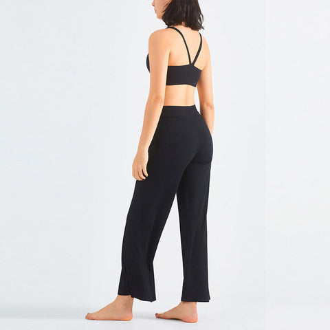 Pantalon de yoga ample évasé Athleisure à cordon de serrage