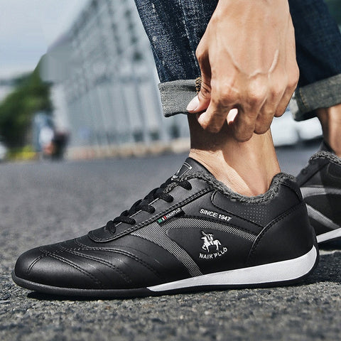 Chaussures en coton matelassées automne et hiver avec velours Baskets décontractées pour hommes