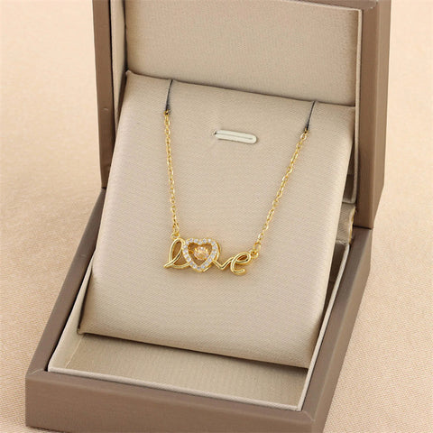 Valentines Day Gift New Titanium Steel Necklace Fashion New Love Smart Necklace Female Clavicle Chain Fashion Jewelry Woman - Fashionner