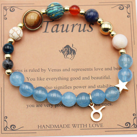 Bracelets Douze Constellations Pierres Naturelles Perles Huit Planètes