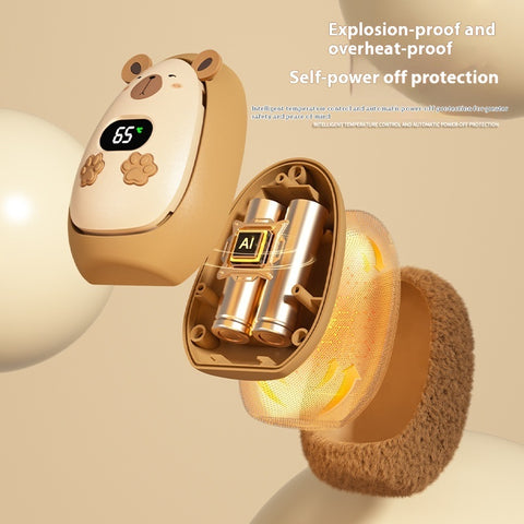 Chauffe-mains portable rechargeable conçu pour être facilement transporté lors d'activités de plein air comme la randonnée et le camping