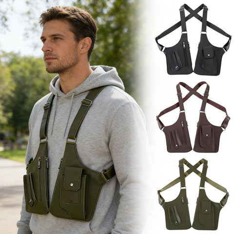 Sac bandoulière rétro homme - Sac à dos ajustable pour voyage, rangement, multifonctionnel
