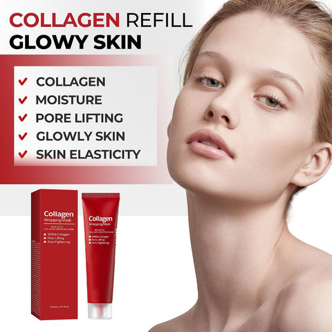 Masque au collagène à l'acide lactique rouge, éclaircissant et hydratant