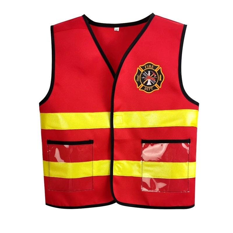 Children's Fire Fighter Vest 6-piece Set As The Light Goes Out Cosplay Clothes