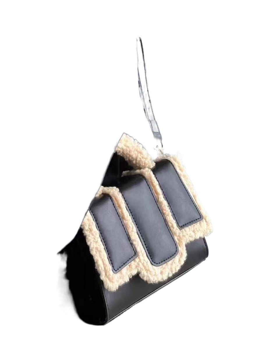 Lamb Wool Portable And Fashion Crossbody Bag - Fashionner