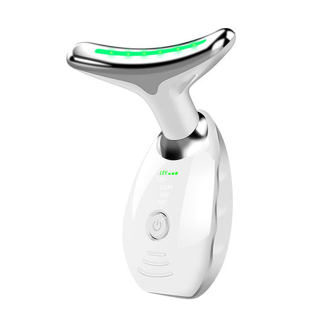 Appareil de Beauté Cou et Visage - Thérapie Photonique LED Colorée, Raffermit la Peau, Réduit le Double Menton, Anti-Rides, Masseur Liftant