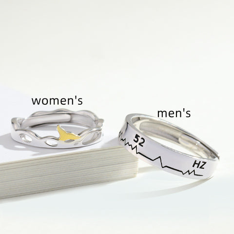 Bague en argent sterling pour couple