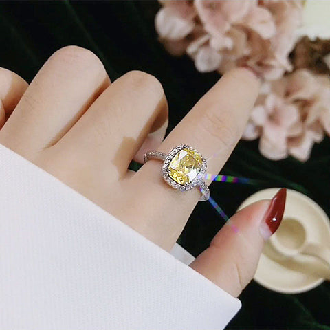 Bagues pour femmes, mariage nuptial, Anelli, bijoux tendance, bague de fiançailles, couleur or blanc, Anillos