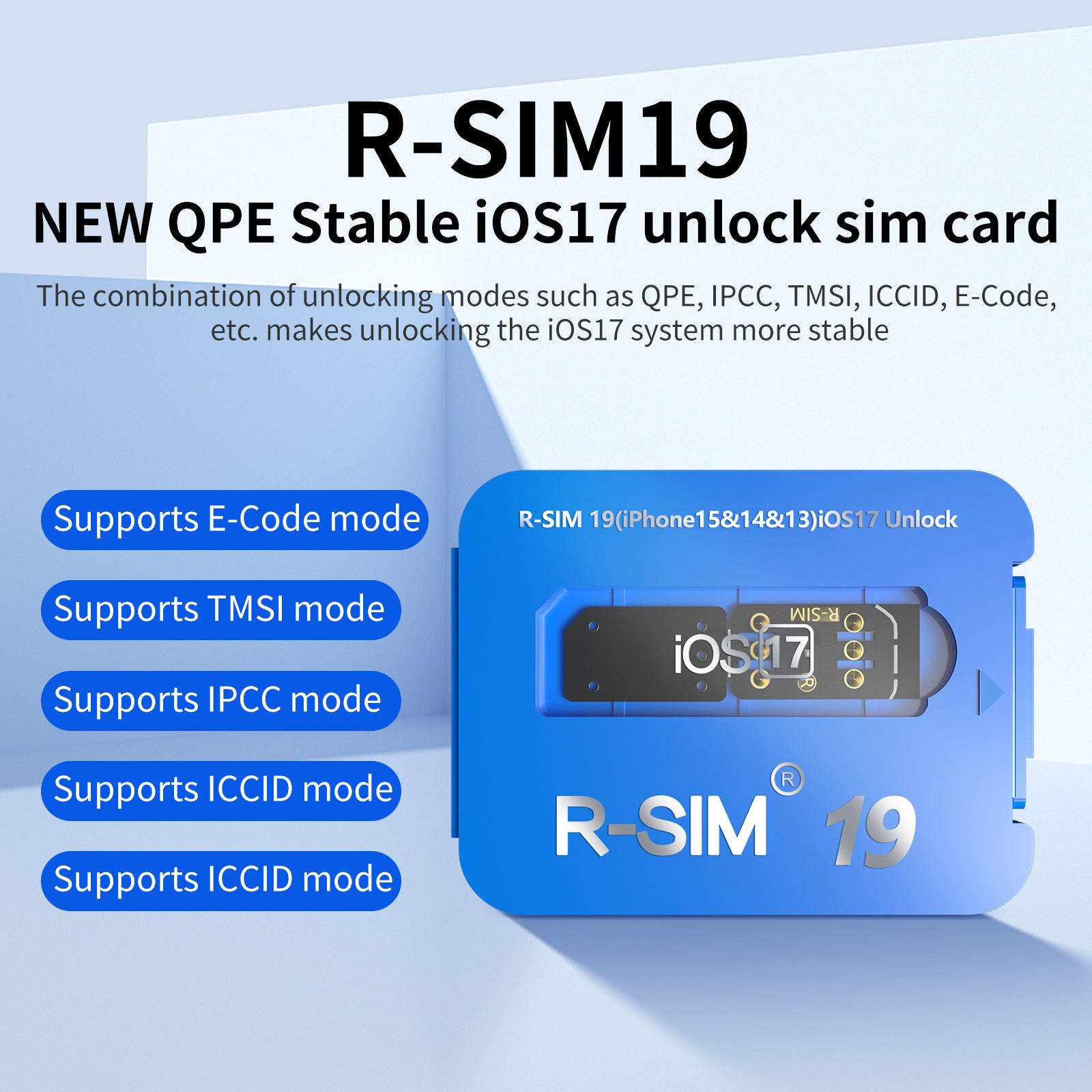 NEW QPE Stable IOS17 Unlock Sim Card CLUB RSIM 19